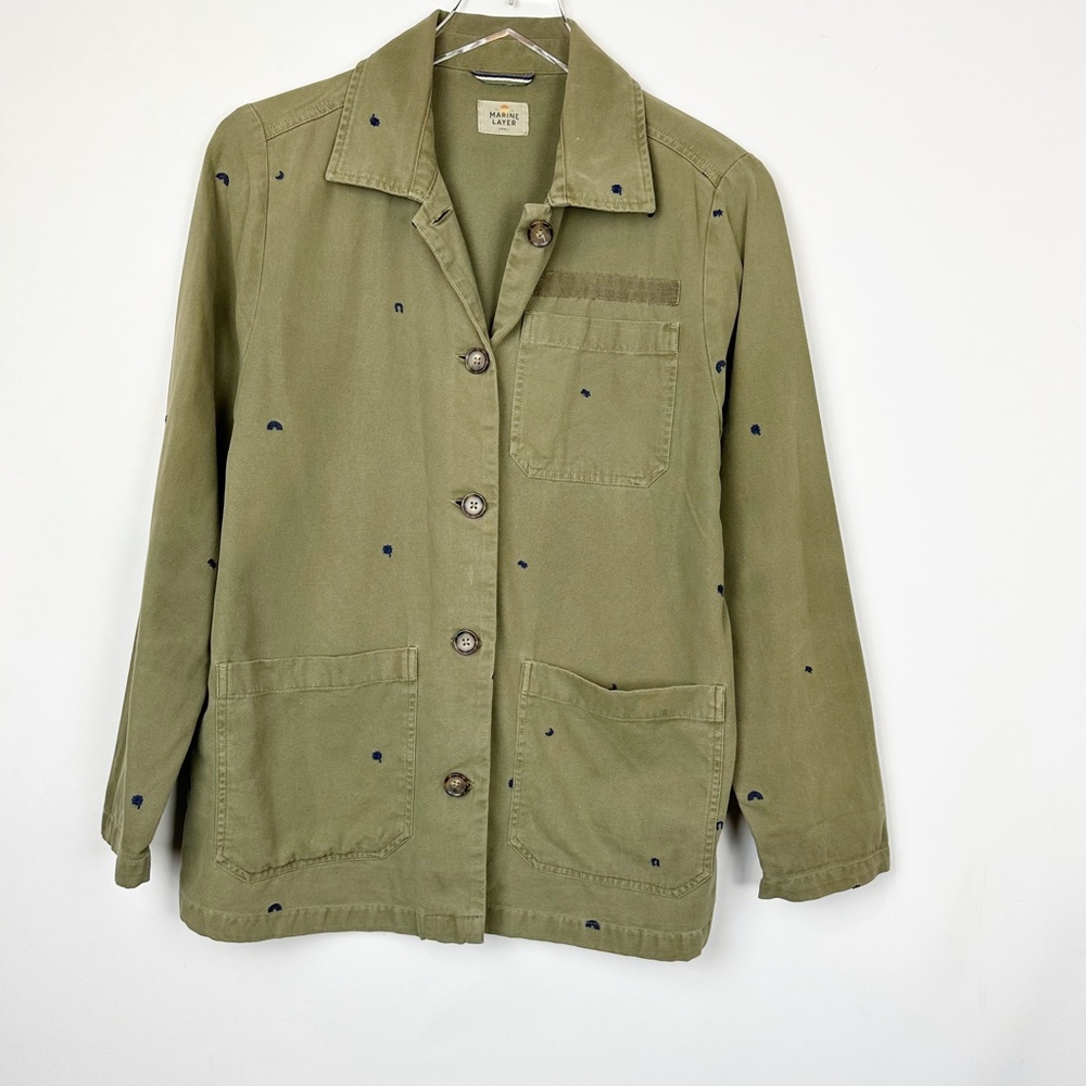 Marine Layer Gracey Chore Coat with Rainbow Embroidery Small - Picture 4 of 12